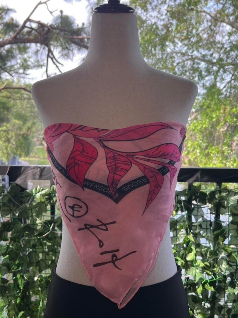Viktor & Rolf Pink Tropical Leaf Scarf Top